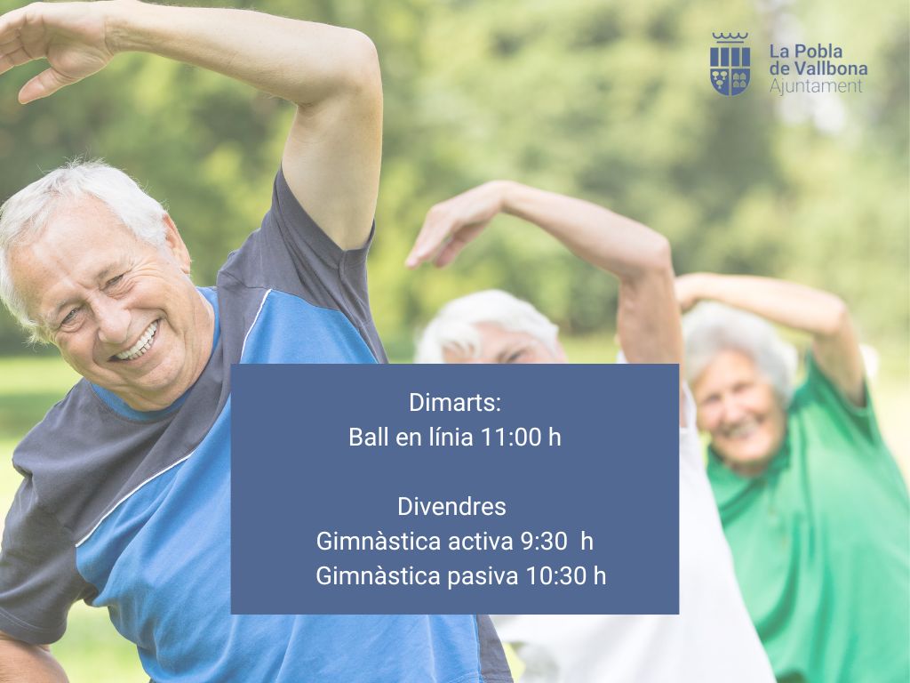 El divendres 16 de setembre torna la gimnàstica saludable per als més majors