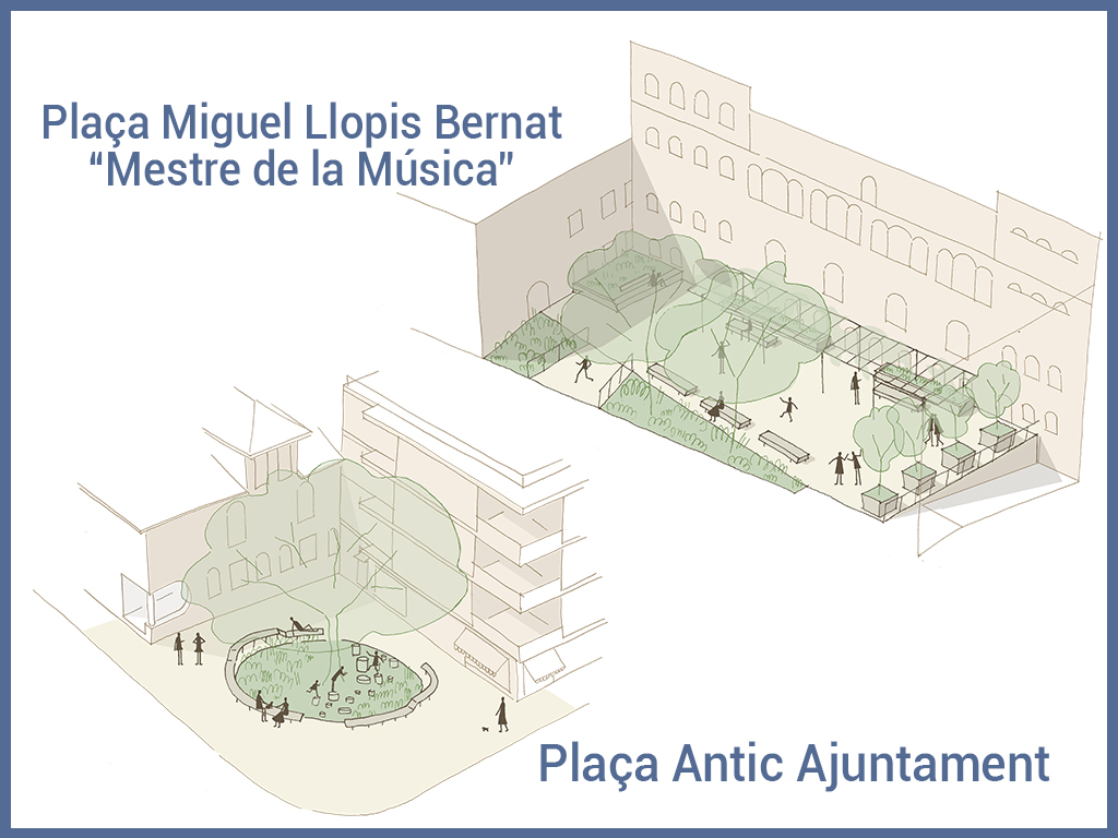El veïnat de la Pobla Vallbona escull el disseny per a les places per a l’avinguda de Colom