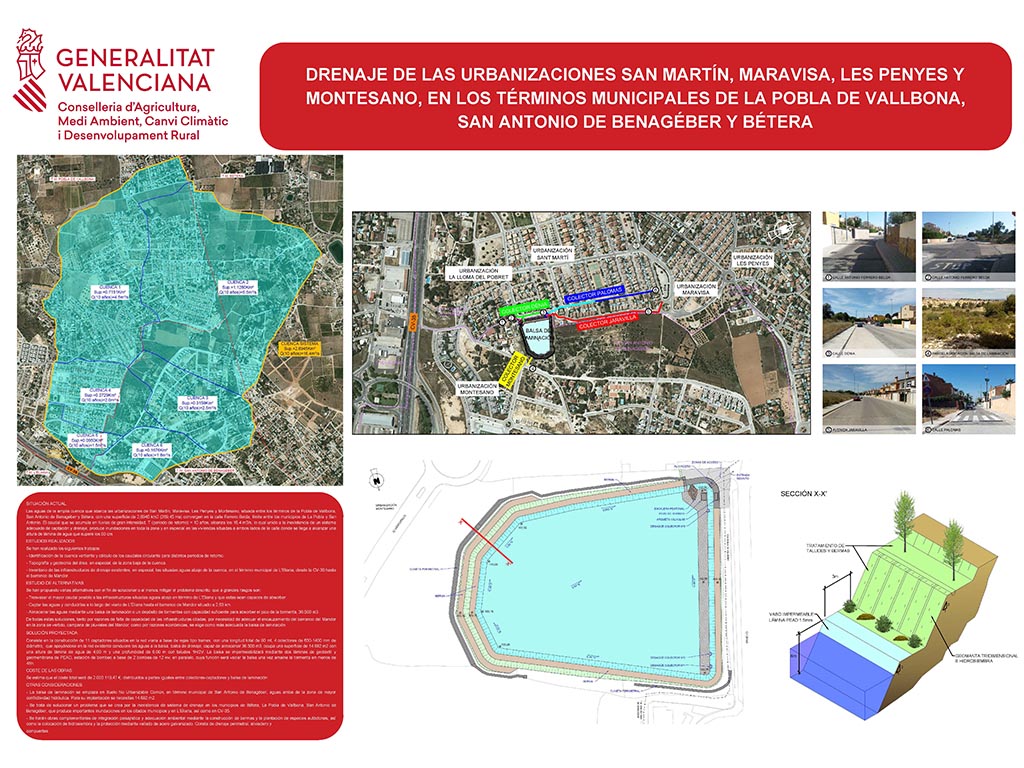 La Pobla de Vallbona aprova el projecte de la Generalitat per construir una bassa de laminació en la zona est