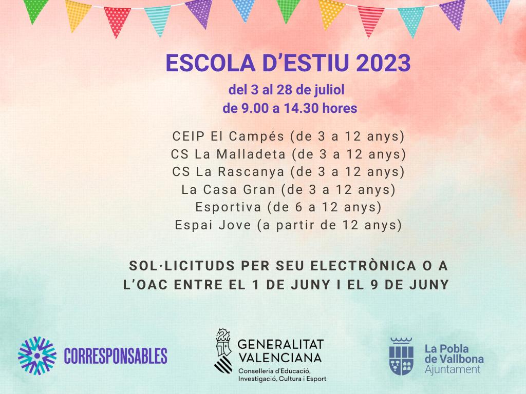 El 1 de juny s'obri el termini per a inscriure's a l'escola d'estiu
