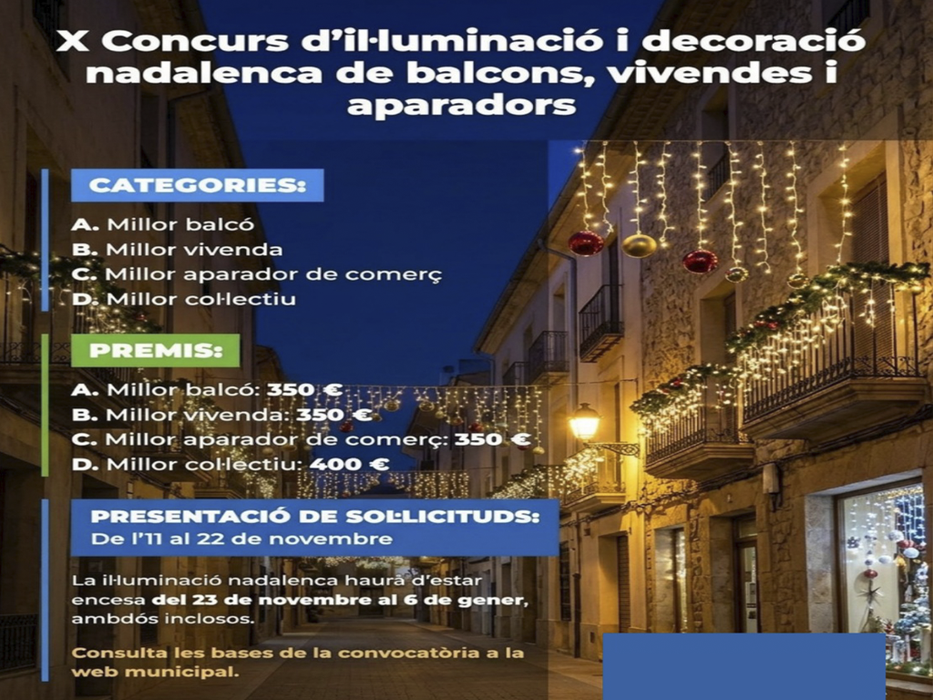 X concurs d'il·luminació i decoració de nadal de balcons, vivendes i aparadors